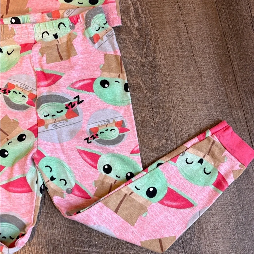 Star Wars Pink Baby Grogu Long Sleeve Pajama Set size 4T